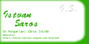 istvan saros business card